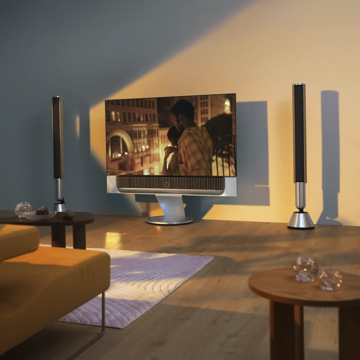 Image of Beovision theatre with a pair of Beolab 28's