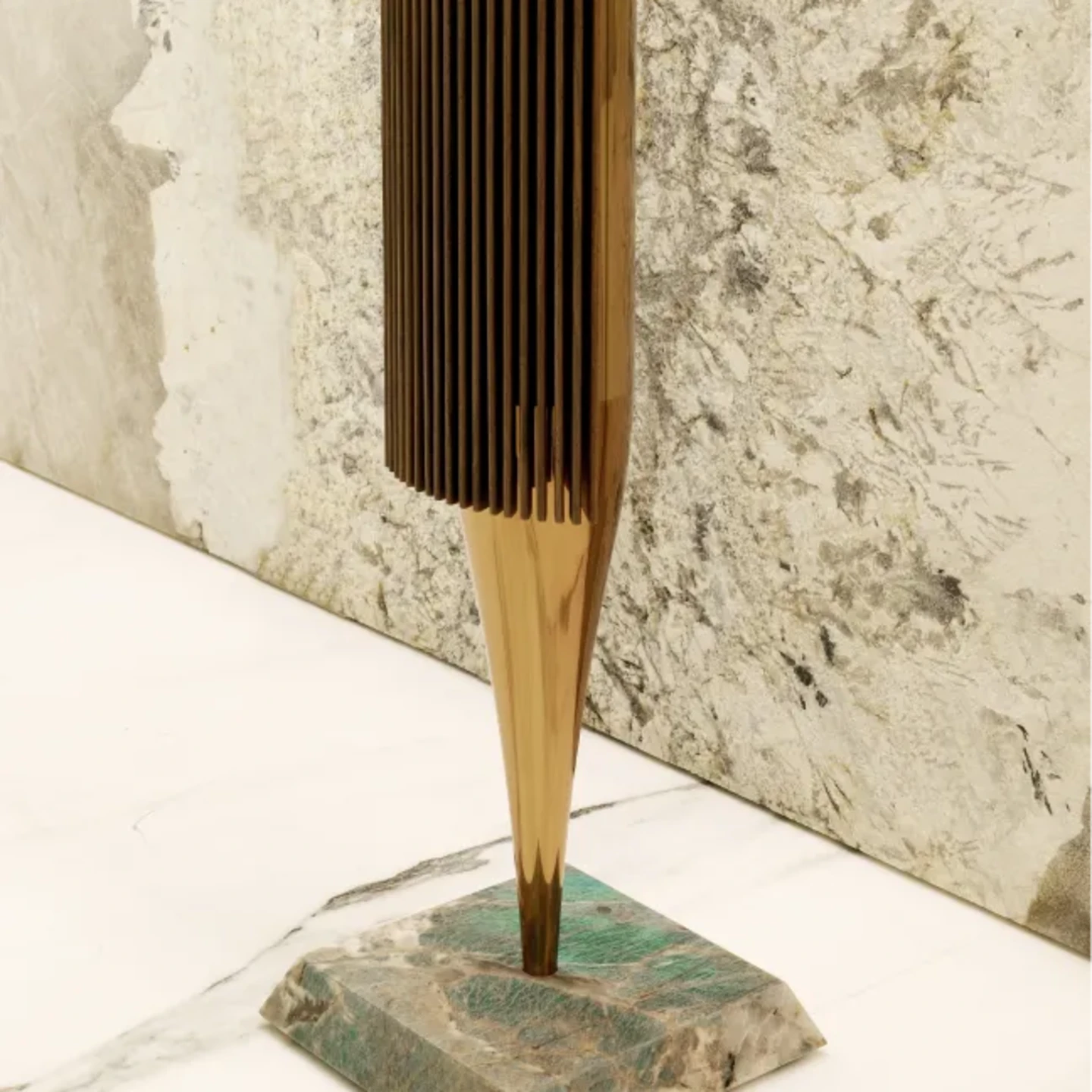 Beolab 18 Antolini Limited edition Amazonite variant displayed in a showroom