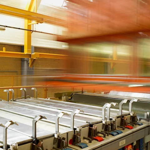 Aluminium baths in the bang and Olufsen factory in Struer Denmark
